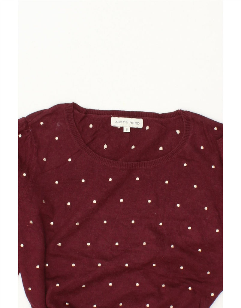 AUSTIN REED Womens Boat Neck Jumper Sweater UK 10 Small Maroon Spotted Vintage Austin Reed and Second-Hand Austin Reed from Messina Hembry 