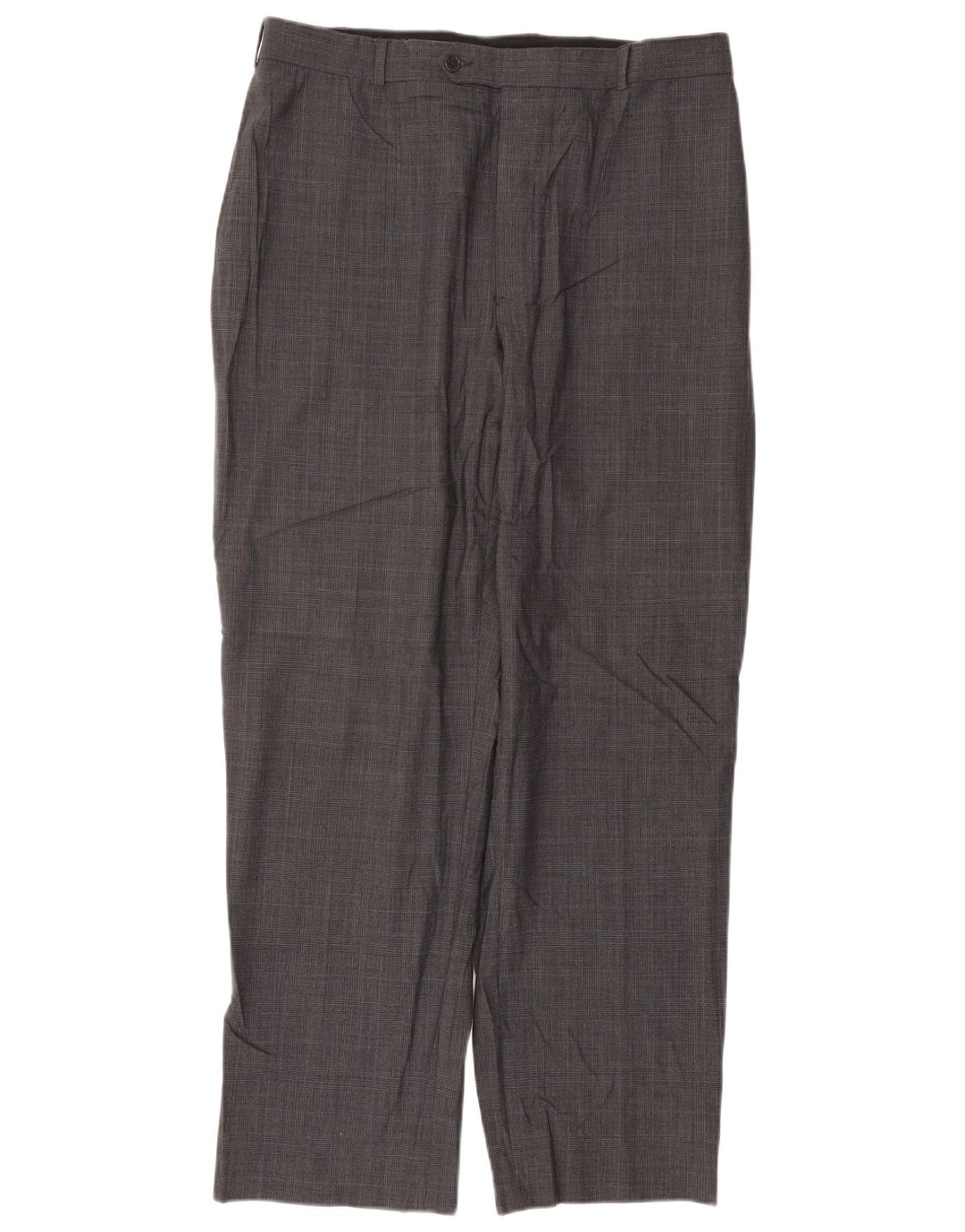 Brooks Brothers Pantalón de traje recto 346 para hombre W36 L31 Lana a cuadros gris