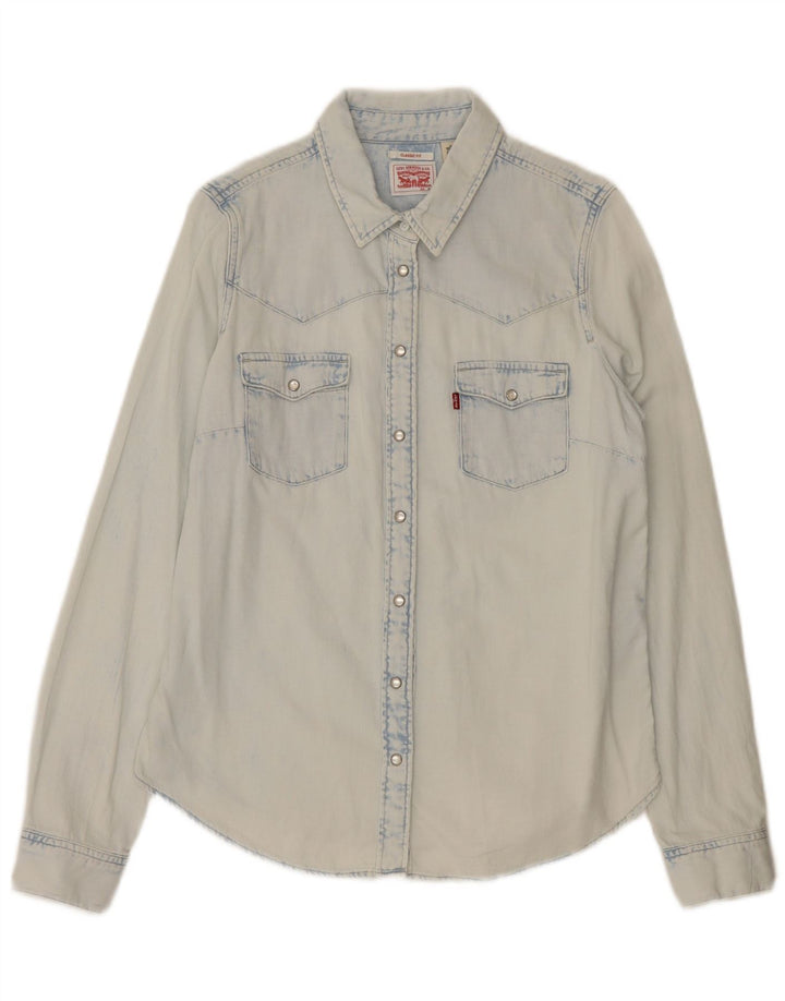Levi's Camisa vaquera de corte clásico para mujer UK 44 Algodón azul medio