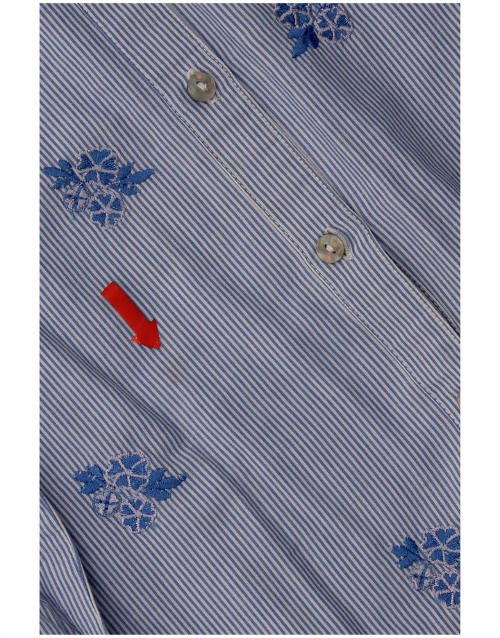 Monsoon Camisa para mujer UK 8 Small Azul Floral Algodón