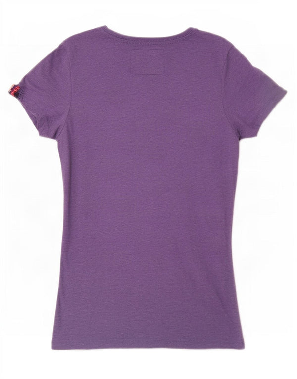 Superdry Camiseta gráfica para mujer Top UK 6 XS Poliéster morado
