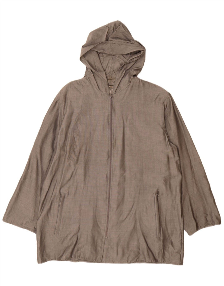 Marly's 1981 Chaqueta bomber con capucha para mujer IT 46 Viscosa gris grande