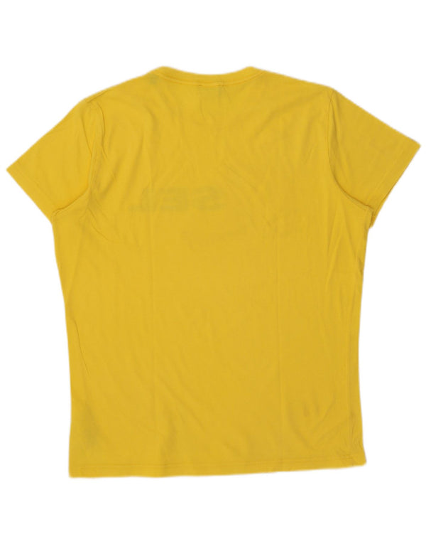 Diesel Hombre Camiseta Gráfica Top Grande Algodón Amarillo