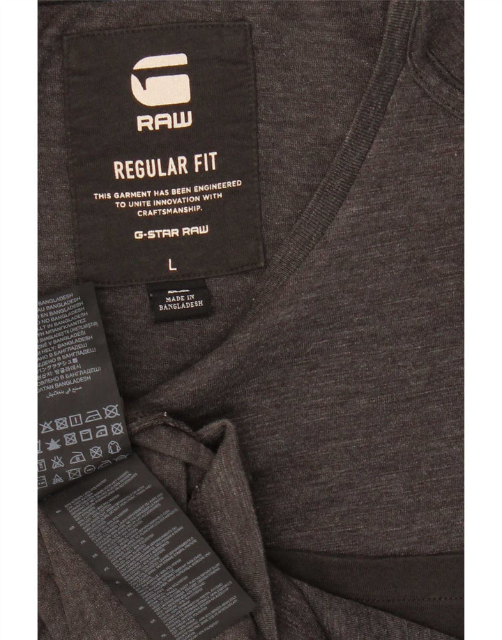 G-Star Camiseta Regular Fit para Hombre Top Grande de Algodón Gris