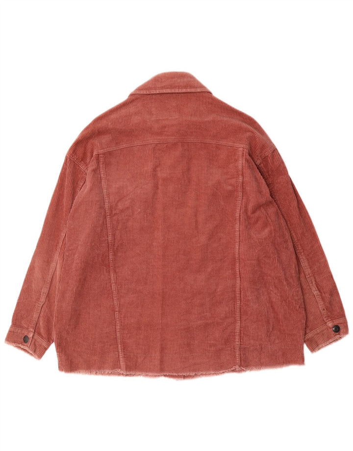 Zara Mujer Chaqueta De Pana Extragrande UK 44 Algodón Rosa Medio