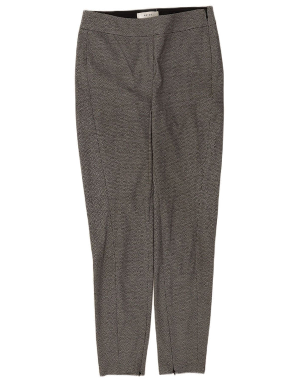 Pantalones de traje ajustados para mujer Reiss UK 8 Small W26 L27 Grey Houndstooth