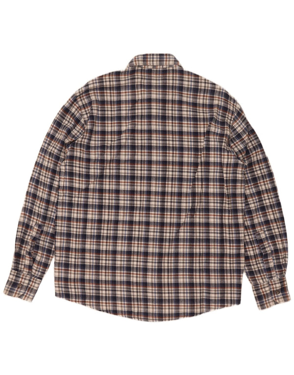 Camisa de franela para hombre Sea Barrier Algodón a cuadros azul marino mediano