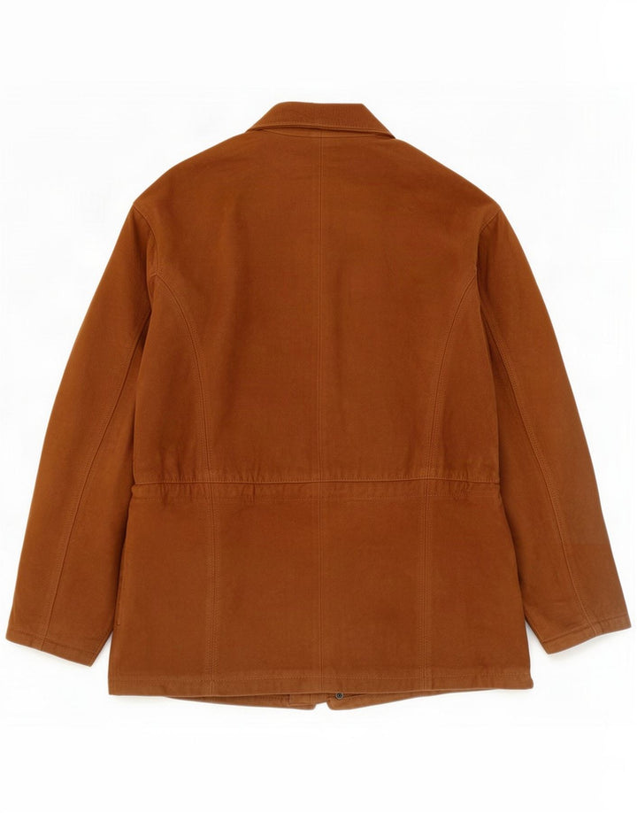 Chaqueta de cuero vintage para hombre IT 50 Large Brown