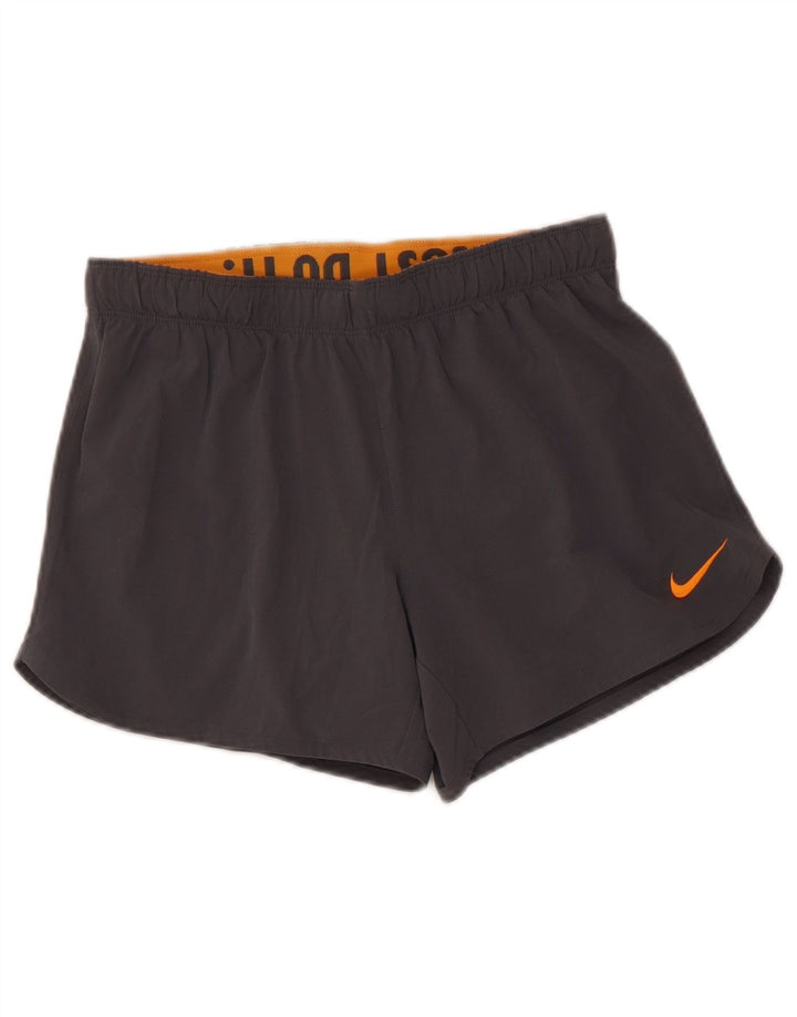 NIKE Pantalones cortos deportivos Dri Fit para mujer UK 6 XS Gris Poliéster