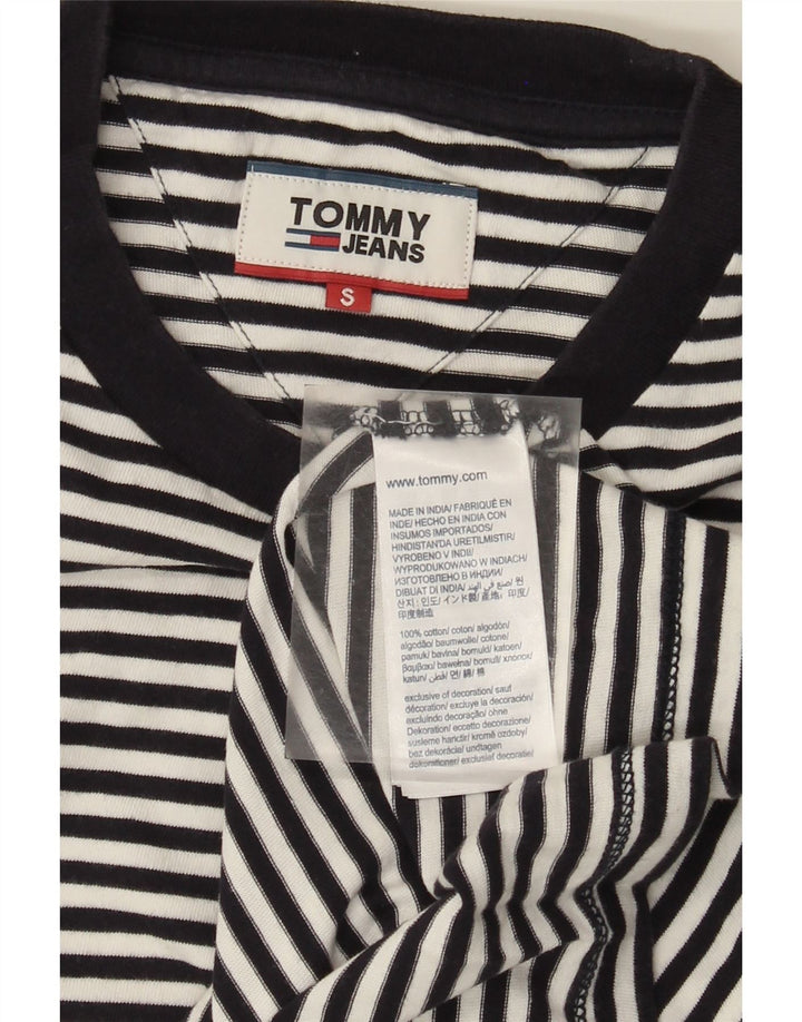 Tommy Hilfiger Camiseta para hombre Top Small de algodón a rayas negras