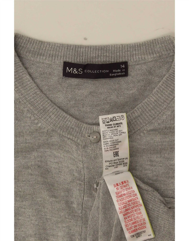 Marks & Spencer Jersey Bolero para Mujer UK 44 Viscosa Gris Medio