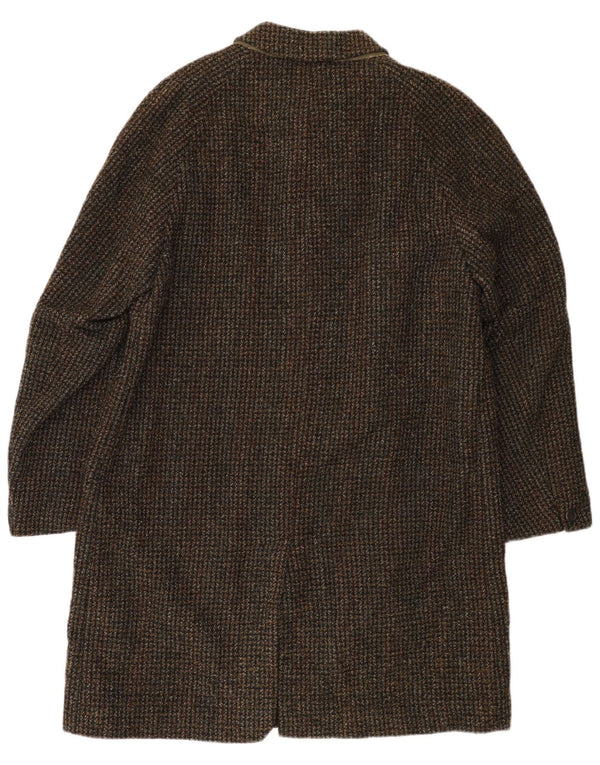 Abrigo vintage para hombre Reino Unido 40 cheque marrón grande