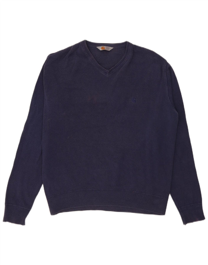 Carhartt Suéter con cuello en V para hombre 2XL Azul marino