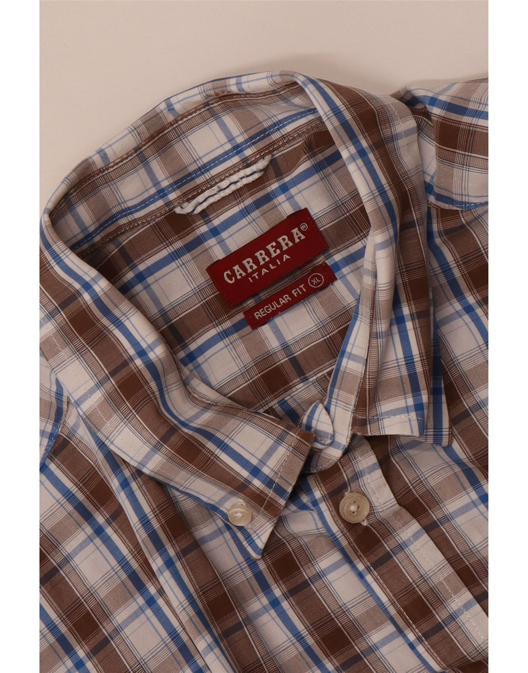 CARRERA Camisa Regular Fit Hombre XL Cuadros Marrón