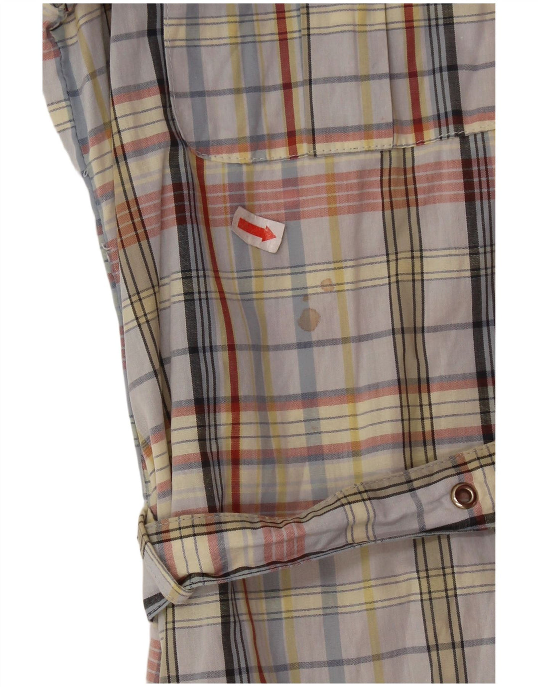 Vintage mujer camisa vestido Reino Unido 14 medio multicolor cheque algodón