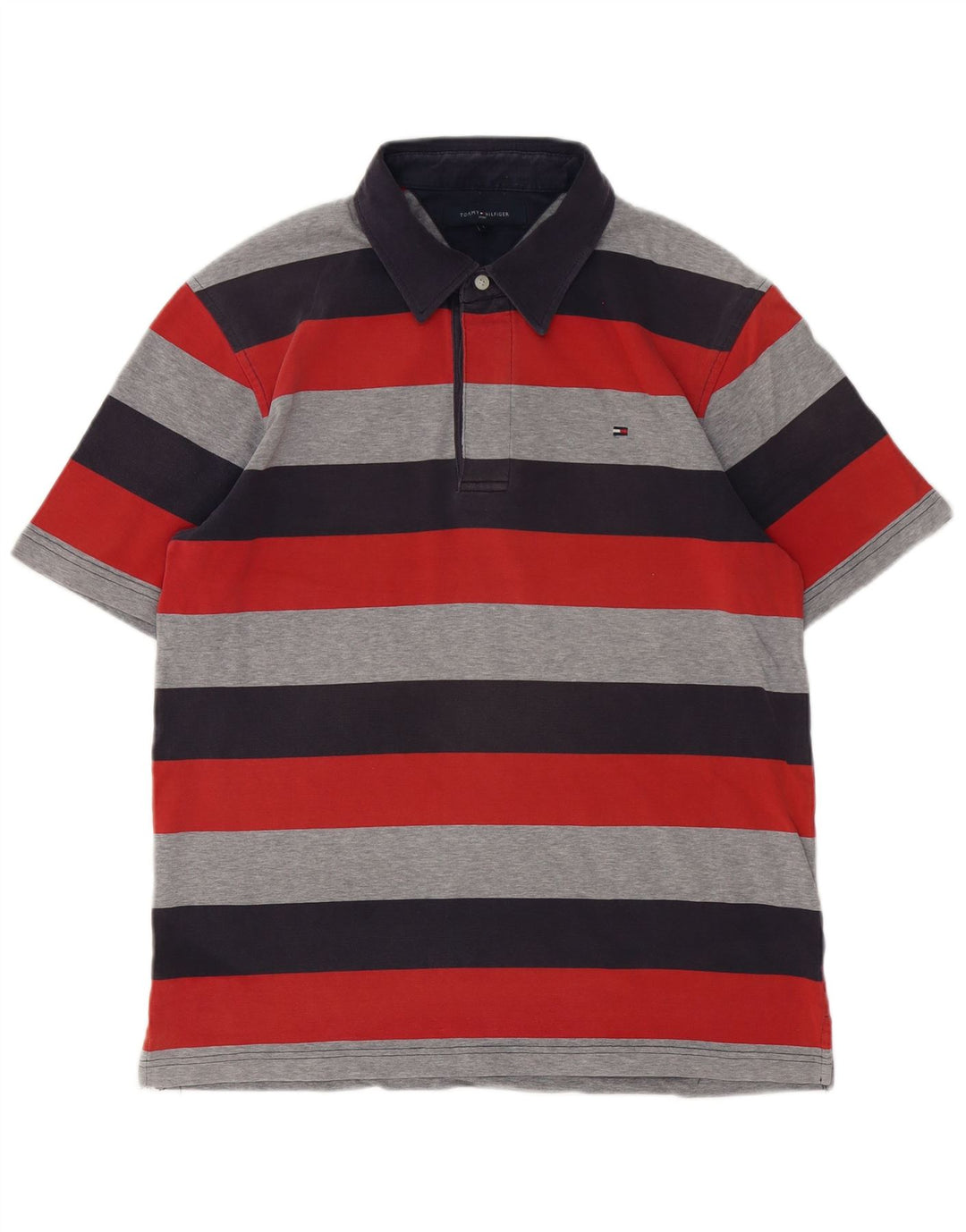 Tommy Hilfiger Polo para hombre de algodón a rayas multicolor grande