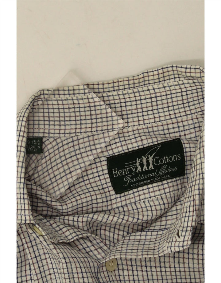Henry Cottons Camisa para hombre Talla 39 15 1/2 Gingham gris medio