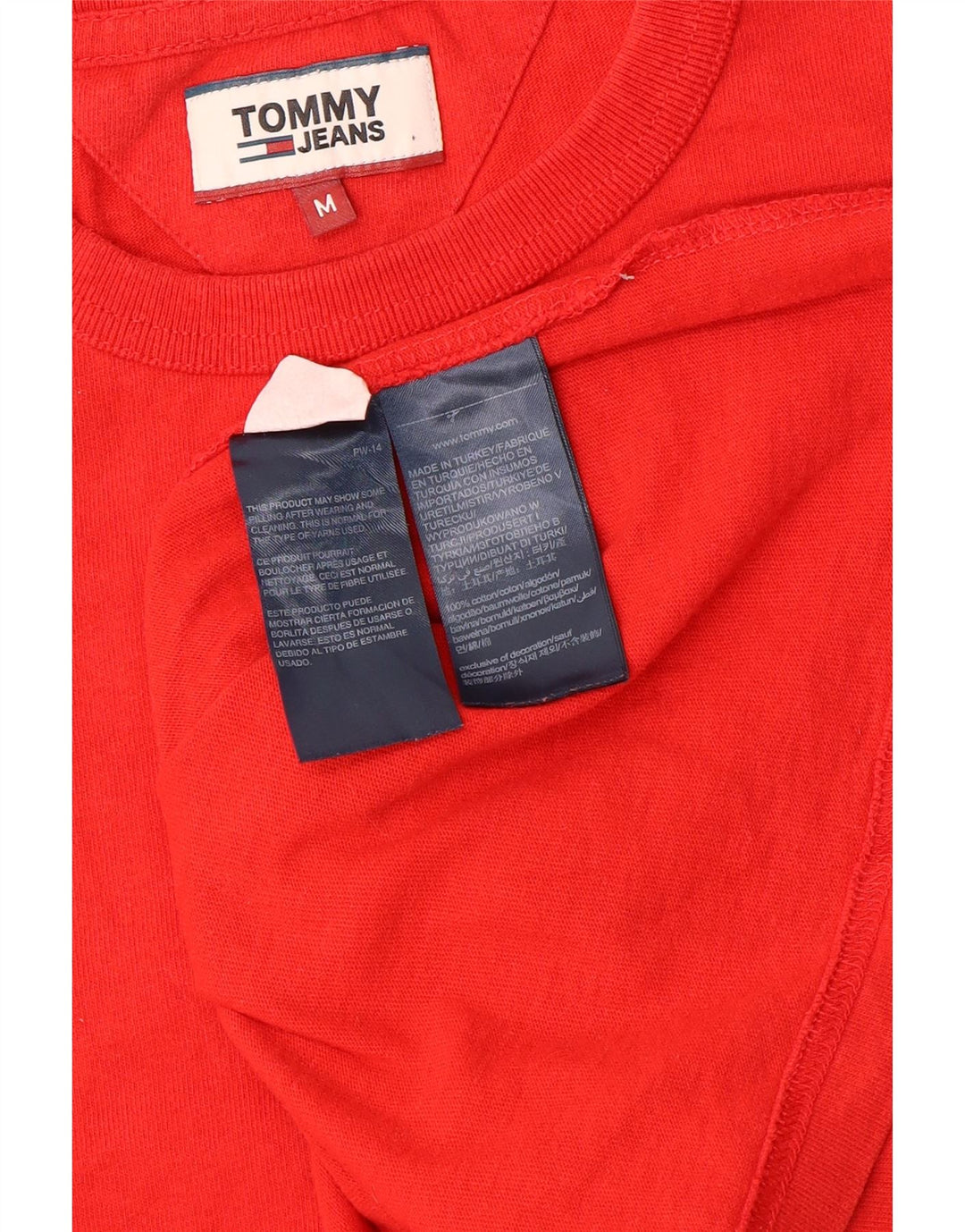 Tommy Hilfiger Camiseta gráfica para hombre Top Medium Red Cotton