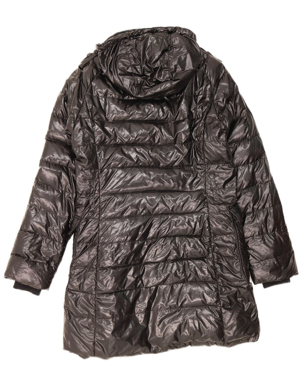 Daniele Alessandrini Abrigo acolchado militar con capucha para mujer IT 46 Large Black