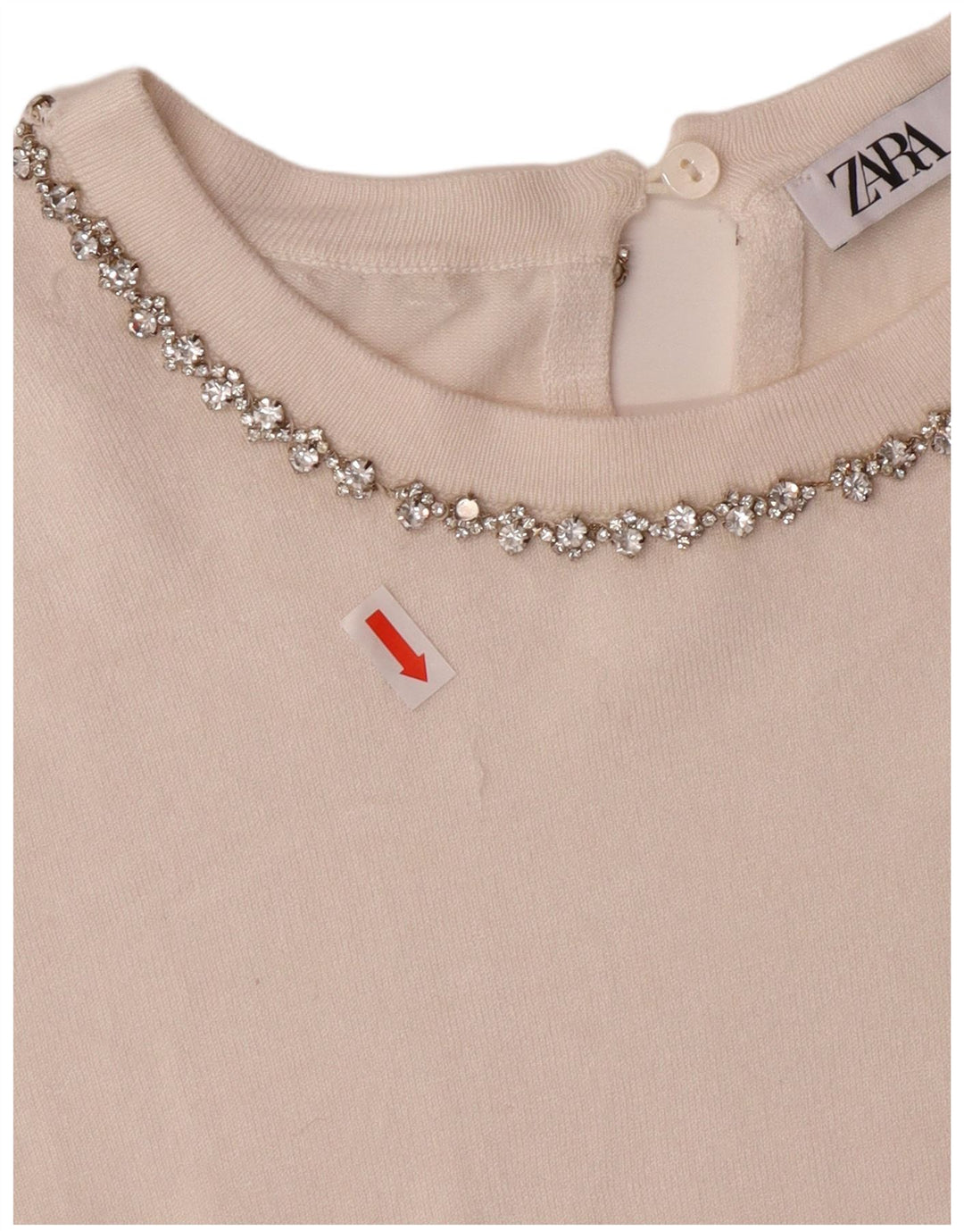 Zara Jersey con Cuello Barco para Mujer UK 10 Small Off White Viscosa