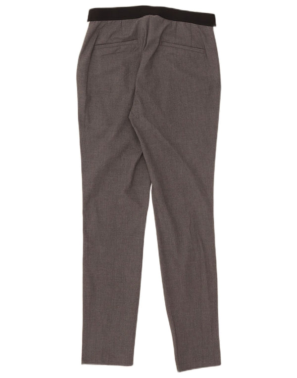 Zara Mujer Pantalón Traje Slim Medium W28 L27 Poliéster Gris