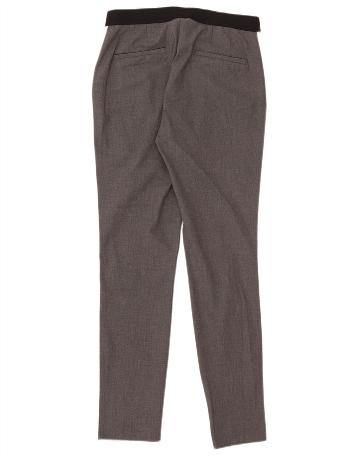 Zara Mujer Pantalón Traje Slim Medium W28 L27 Poliéster Gris