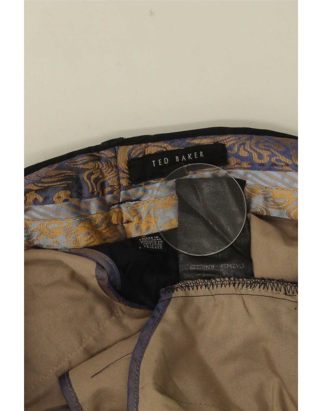 Pantalones de traje rectos para hombre de Ted Baker W34 L30 Algodón negro