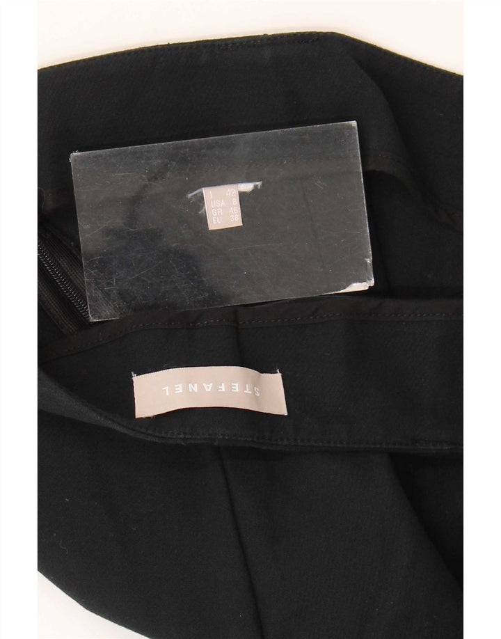 Stefanel Pantalones casuales con corte de bota para mujer IT 42 Medium W30 L30 Negro