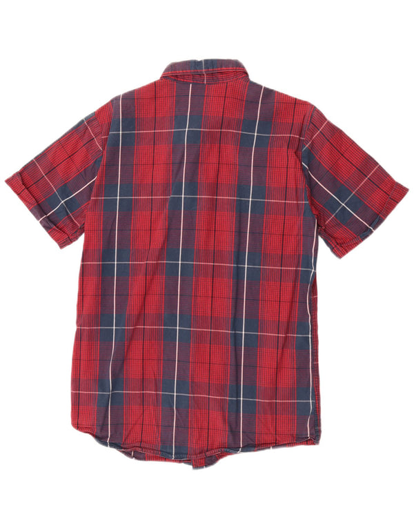 Camisa Jack & Jones Hombre Manga Corta Algodón A Cuadros Rojo Medio