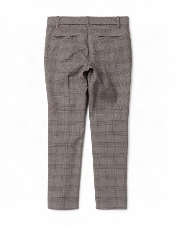 Zara Mujer Pantalón Chino Slim EU 40 Medium W30 L27 Gris Pata De Gallo