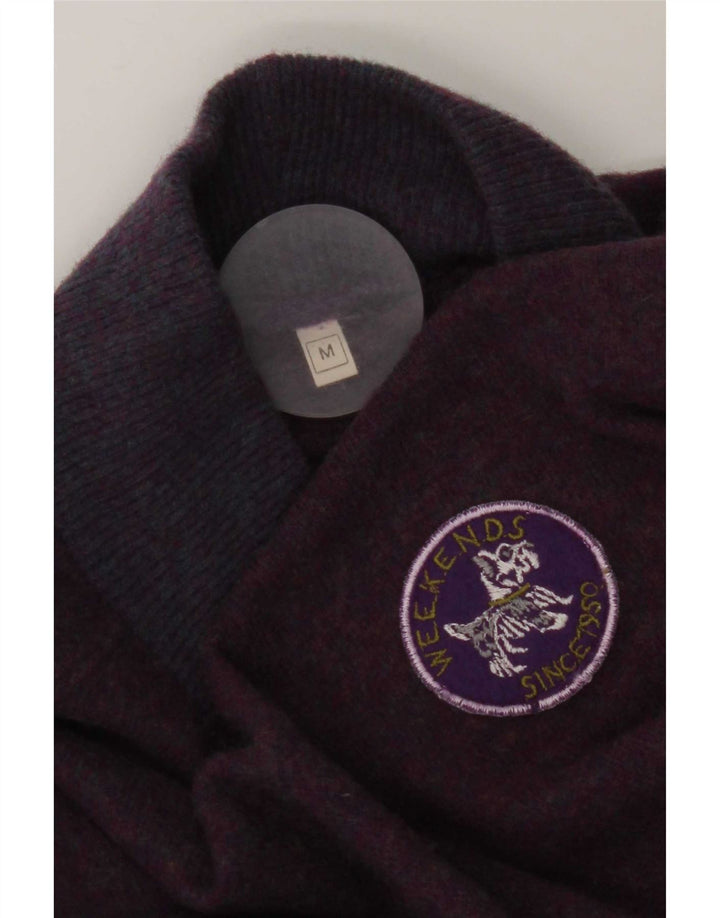 Vintage mujer oversize tortuga cuello jumper suéter Reino Unido 14 medio púrpura