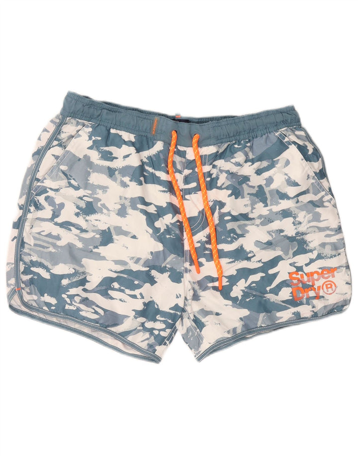 Superdry Bañador Hombre XL Azul Camuflaje Poliéster