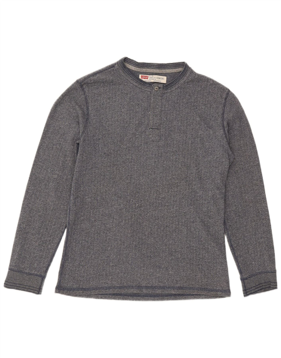 Levi's Top de corte estándar para hombre, manga larga, algodón en espiga gris pequeño