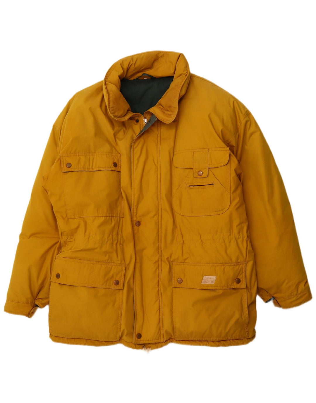 Edelweiss Chaqueta acolchada con capucha para hombre Reino Unido 40 Poliéster amarillo grande