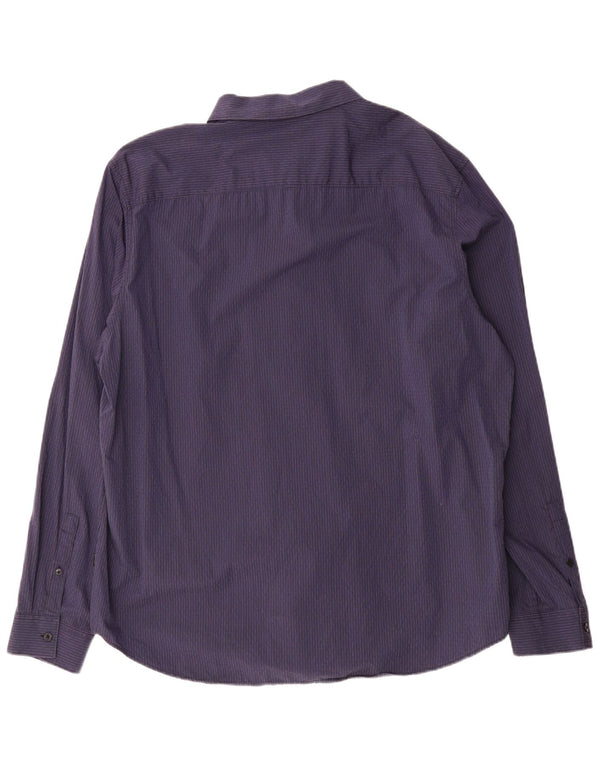 Camisa Calvin Klein para hombre 2XL Algodón azul marino a rayas