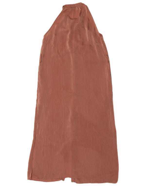 Zara Mujer Vestido Camisero Sin Mangas UK 6 XS Poliéster Rosa