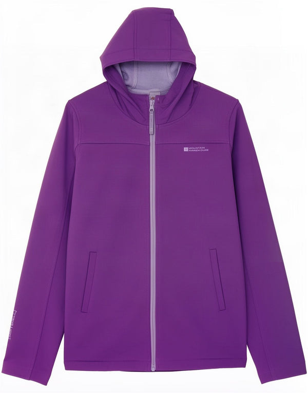 Mountain Warehouse Chaqueta cortavientos con capucha para niñas de 12 a 13 años, color morado