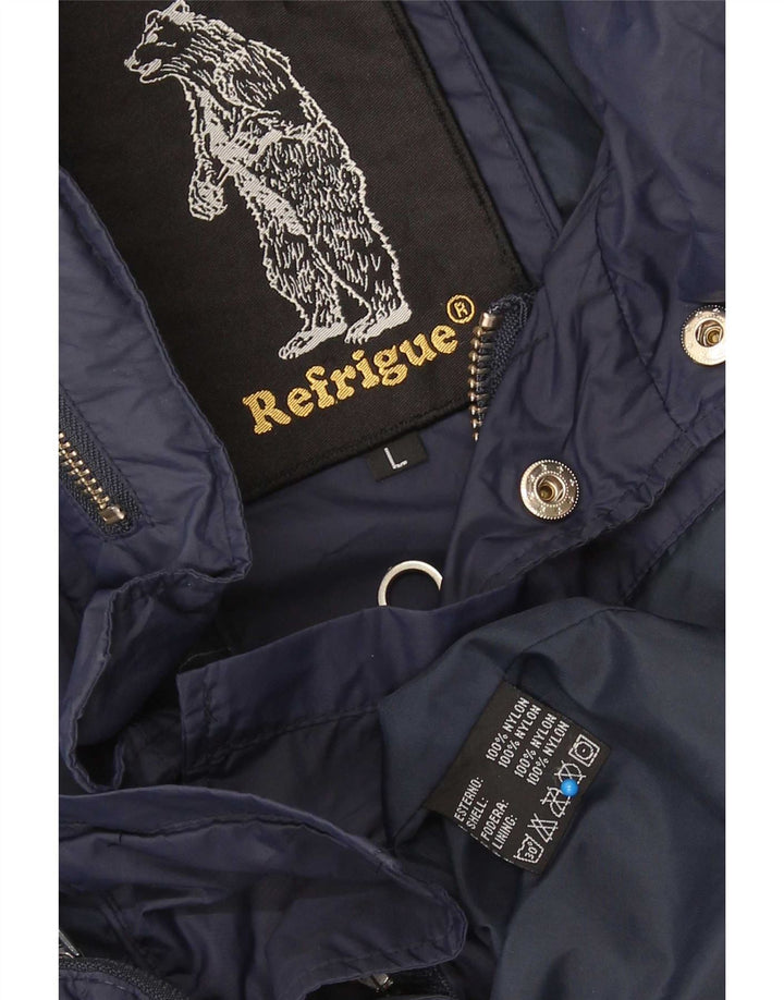 Refrigue Chaqueta utilitaria para hombre UK 40 Large Nylon azul marino