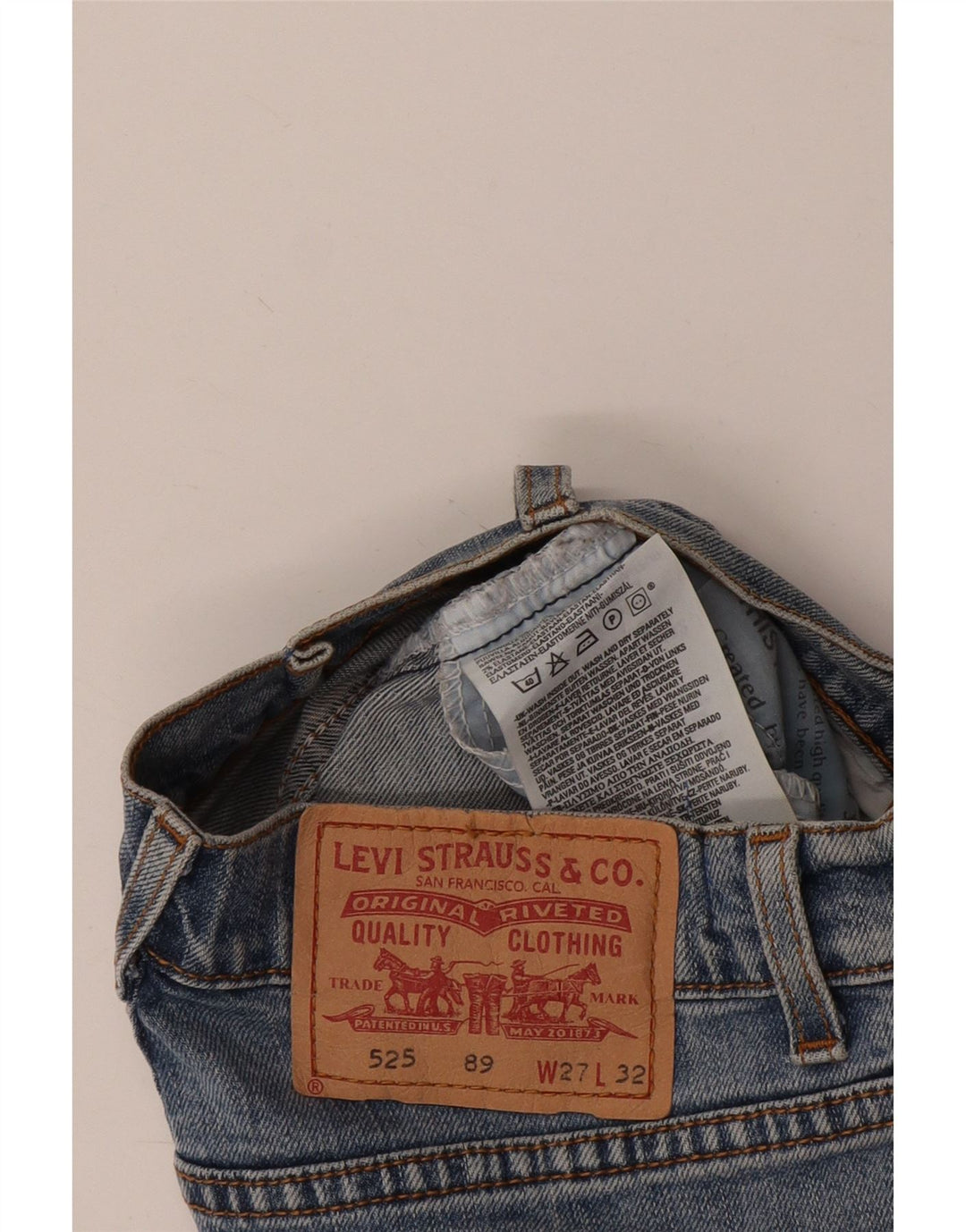 LEVI'S Mujer 525 Shorts De Mezclilla W27 Pequeño Algodón Azul