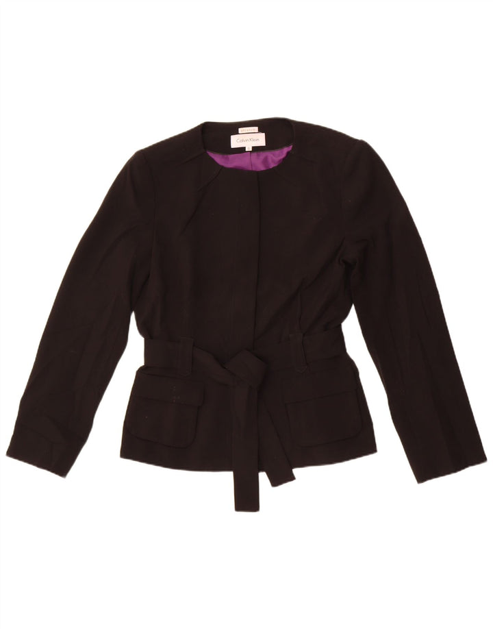 Calvin Klein Chaqueta Blazer para Mujer US 10 Grande Poliéster Negro