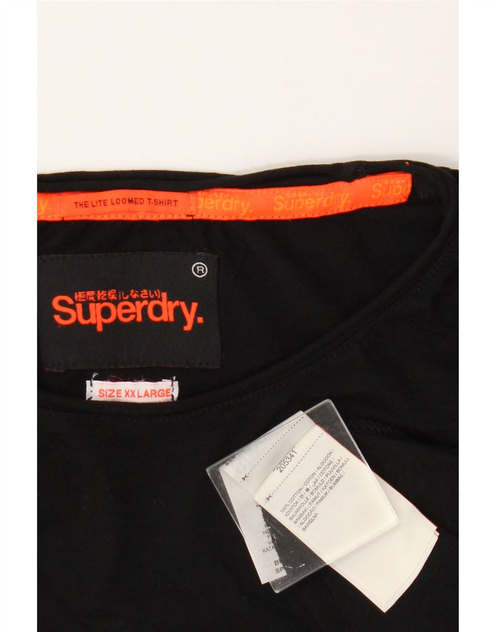Superdry Camiseta para hombre Top 2XL Algodón negro
