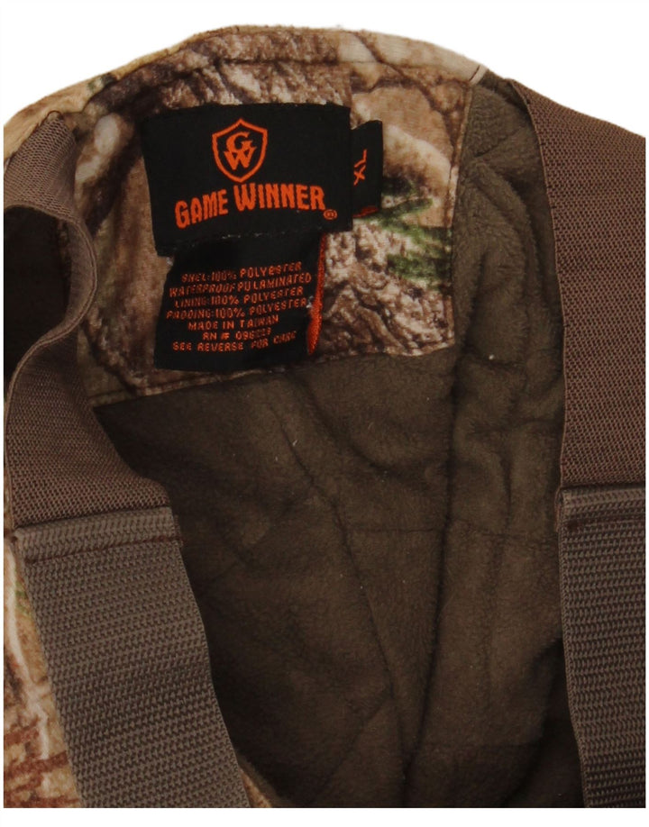 GAME WINNER Mono para hombre Pantalones de peto XL W36 L28 Camuflaje marrón