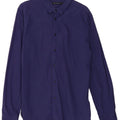 French Connection Camisa ajustada para hombre de algodón azul marino grande