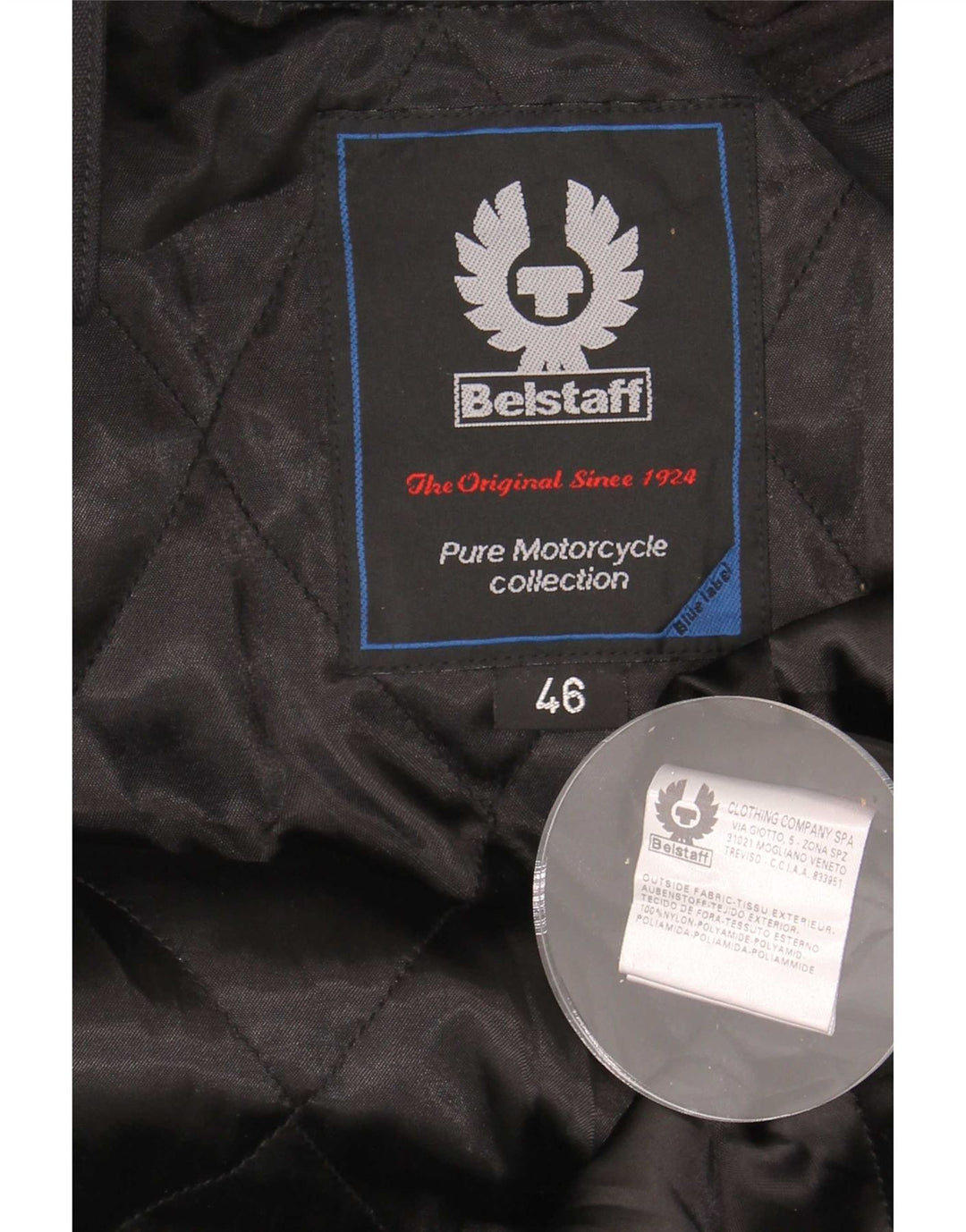 Belstaff Mujer Racer Chaqueta IT 46 Grande Nylon Negro