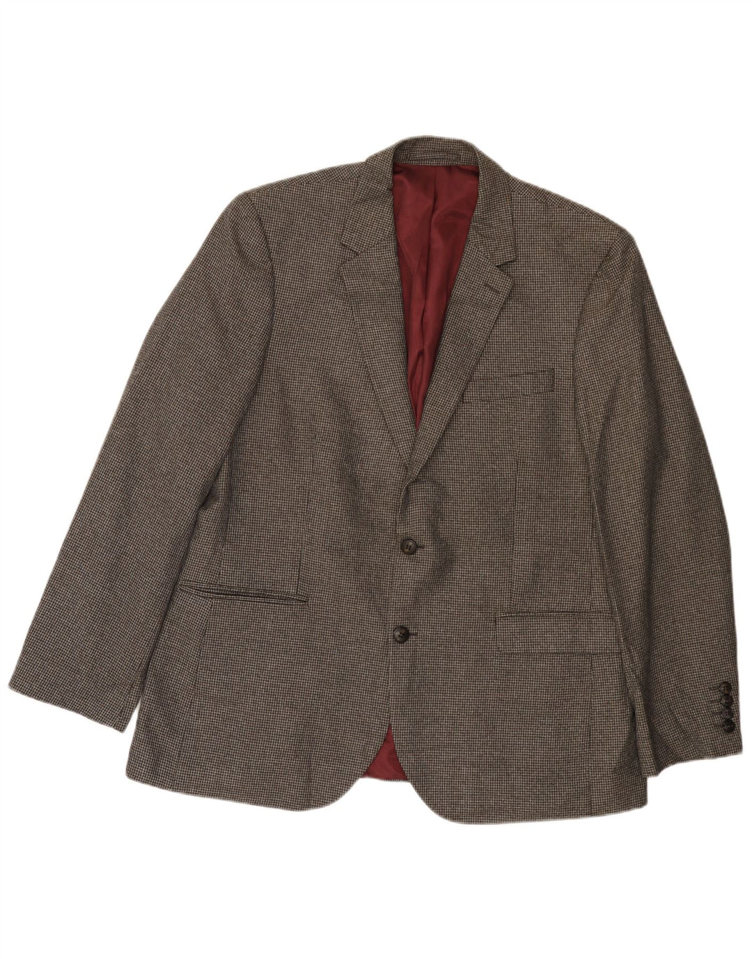 MARKS & SPENCER Chaqueta tipo blazer de 2 botones para hombre UK 38 Gris medio Pata de gallo