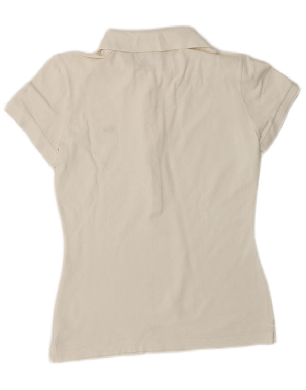 LACOSTE Polo de mujer talla 36 Pequeño algodón blanco