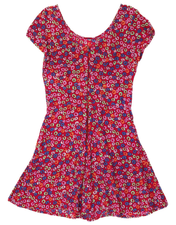 Vintage mujer playsuit Reino Unido 12 medio rosa floral