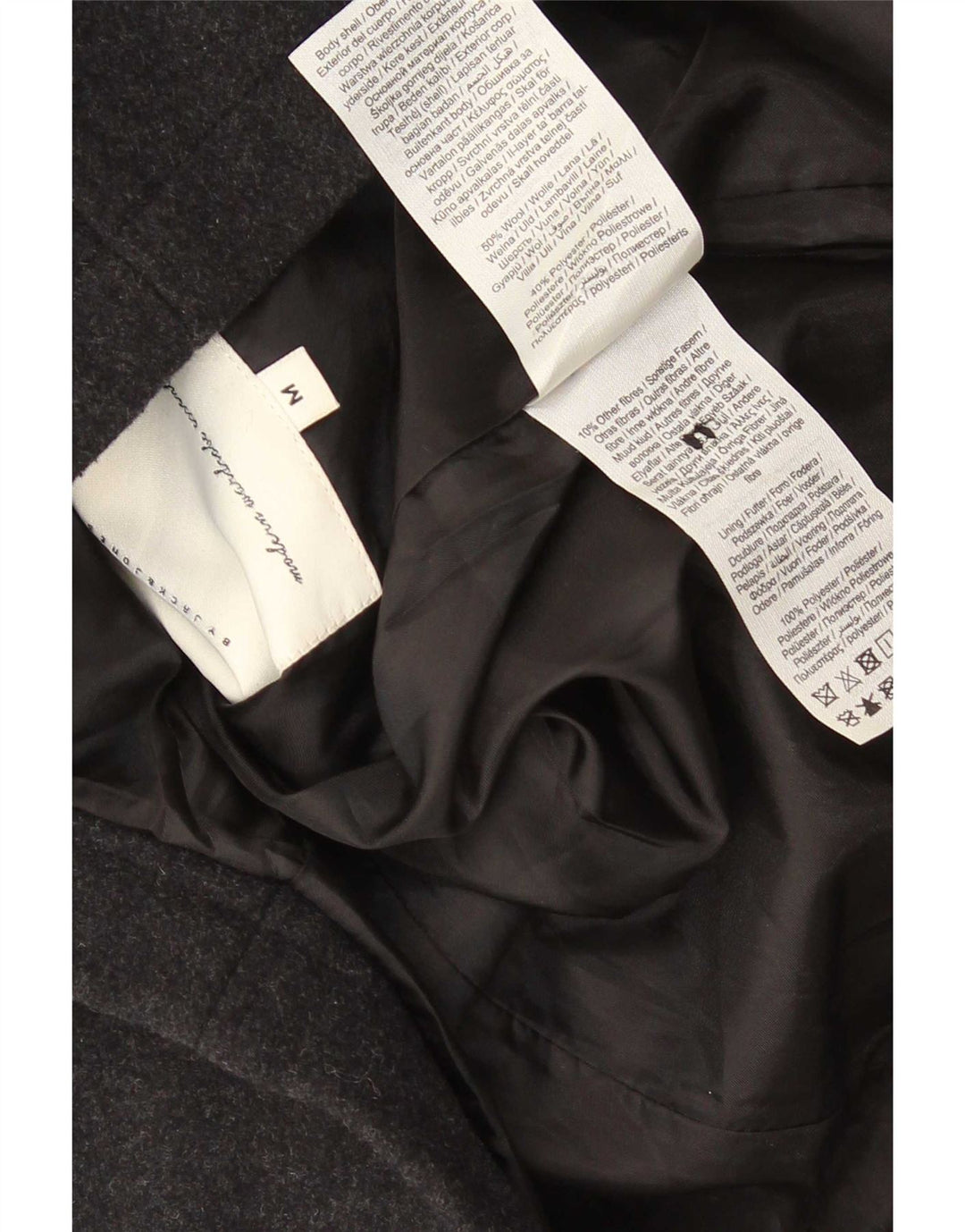 Jack & Jones Abrigo para hombre UK 38 Mediano Lana negra
