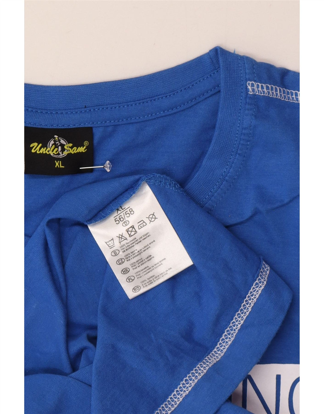 Tío Sam Camiseta gráfica para hombre Top XL Algodón azul