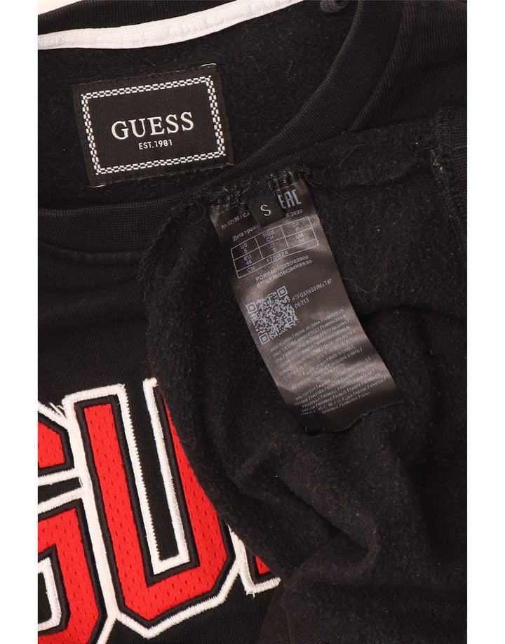 Guess Mens Graphic Sudadera Jumper UK 34 Pequeño Algodón Negro